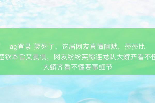 ag登錄 笑死了，這屆網友真懂幽默，莎莎比劃技政策楚欽本旨又畏懼，網友紛紛笑稱連龍隊大蟒齊看不懂賽事細節