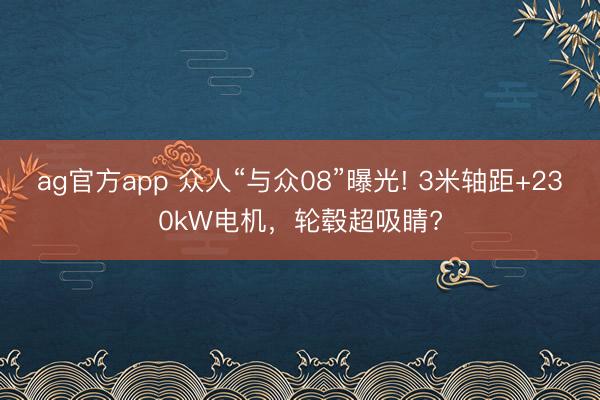 ag官方app 眾人“與眾08”曝光! 3米軸距+230kW電機，輪轂超吸睛?