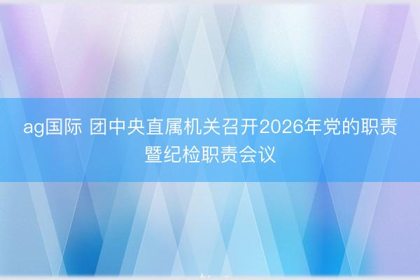 ag國際 團中央直屬機關召開2026年黨的職責暨紀檢職責會議